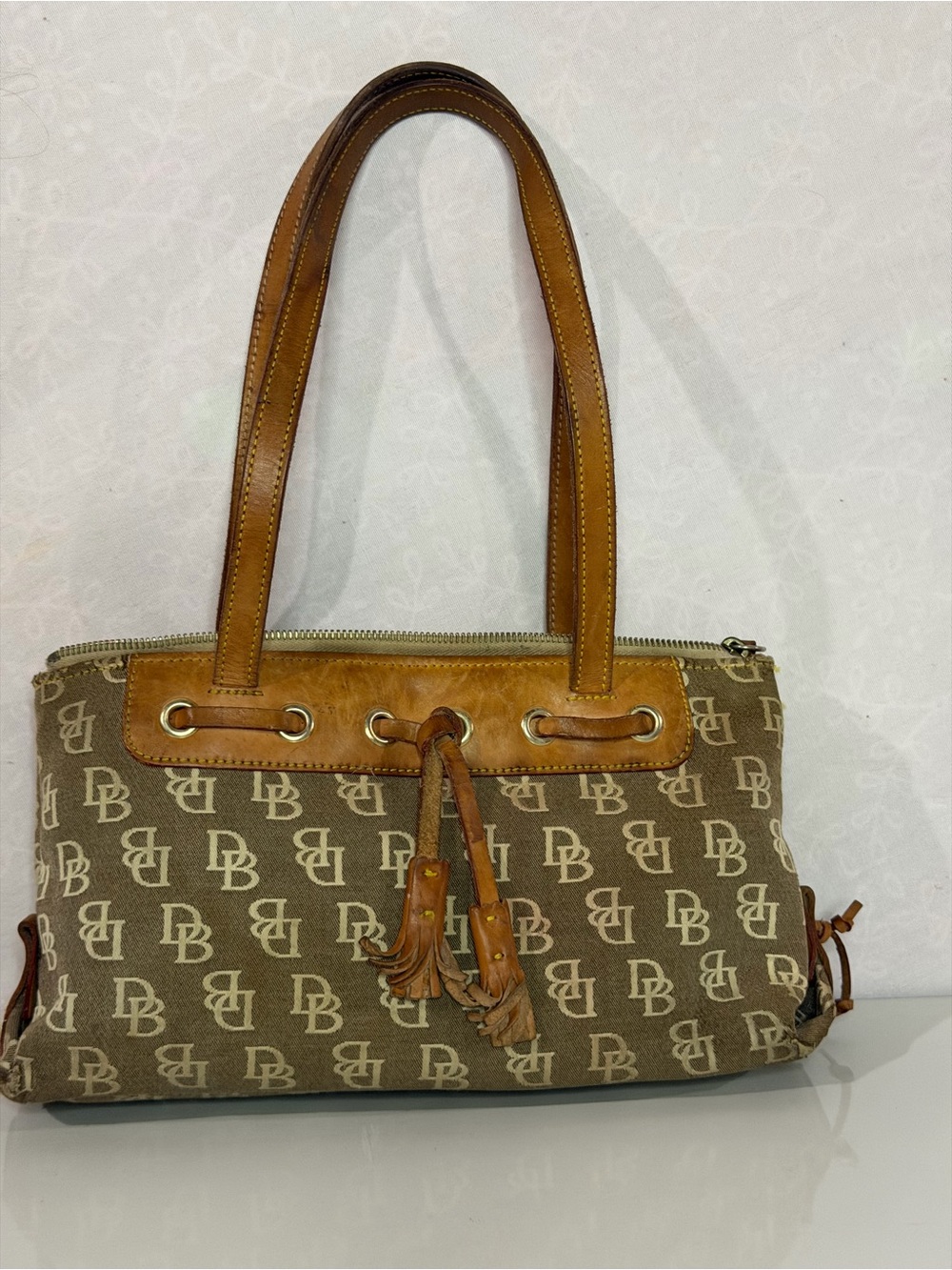 Dooney & Bourke Vintage Anniversary Signature Tassel Canvas Tote Bag